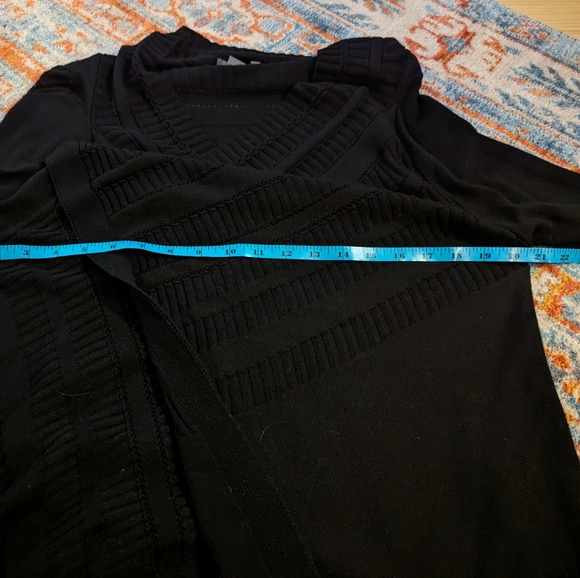 Anthropologie Women's Small Black Open Front Open Knit Detail Cardigan 150 - Picture 8 of 10